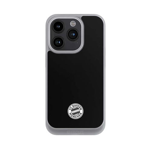 Apple iPhone 15 Pro NIVOpure Klassisches FCB Logo Klein - Weiß auf Schwarz