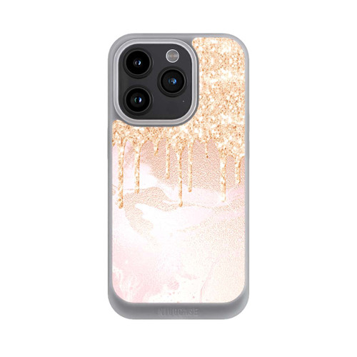 Apple iPhone 15 Pro NIVOpure  Roségoldener Glitzer Tropfen Look