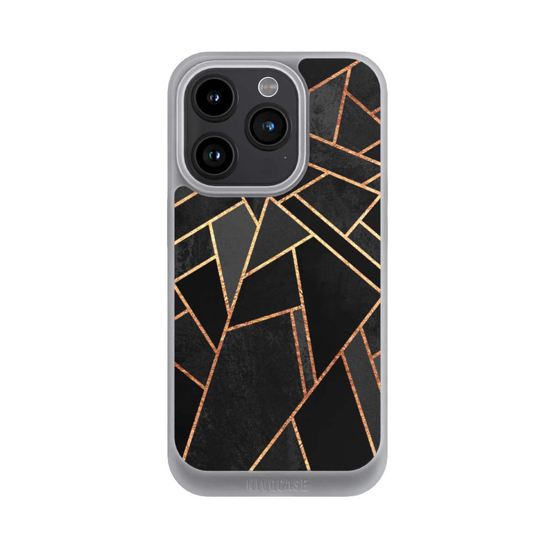 iPhone 15 Pro NIVOpure Schwarze Nacht Gold Druck