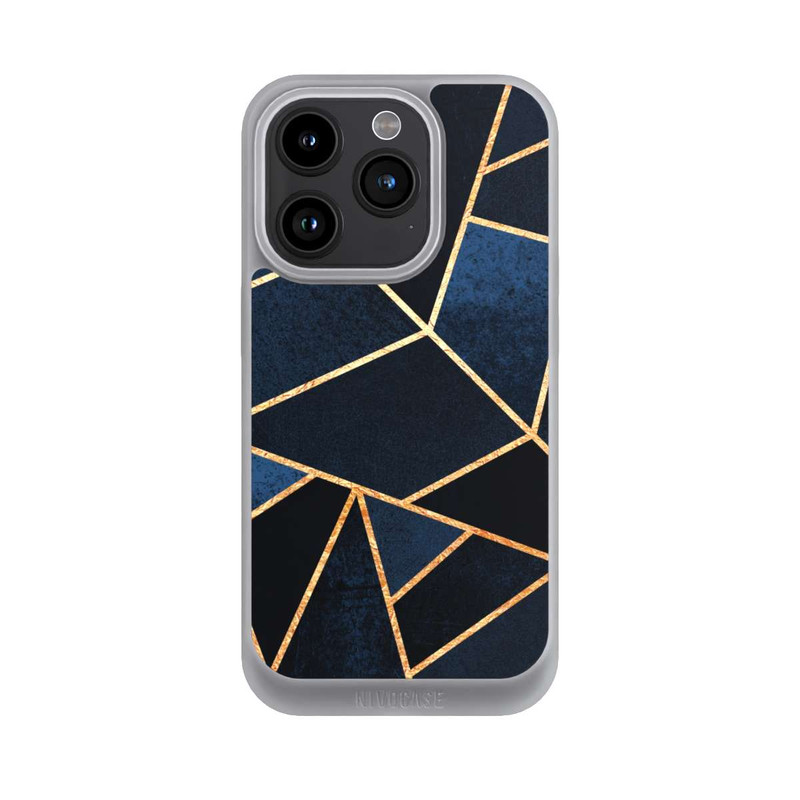 iPhone 15 Pro NIVOpure Navy Stein Golddruck