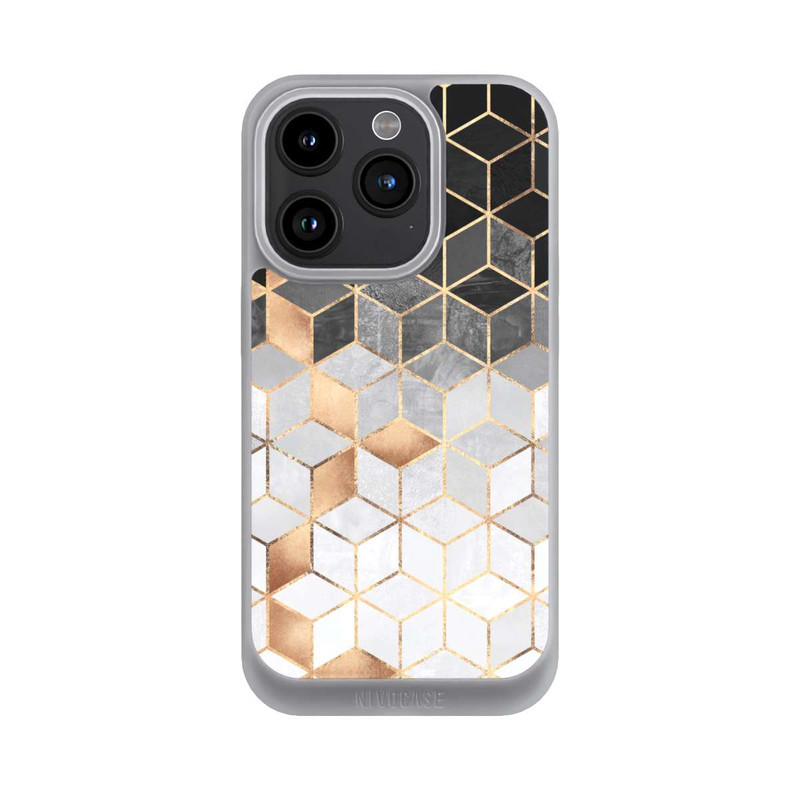 iPhone 15 Pro NIVOpure Würfel dunkel und gold
