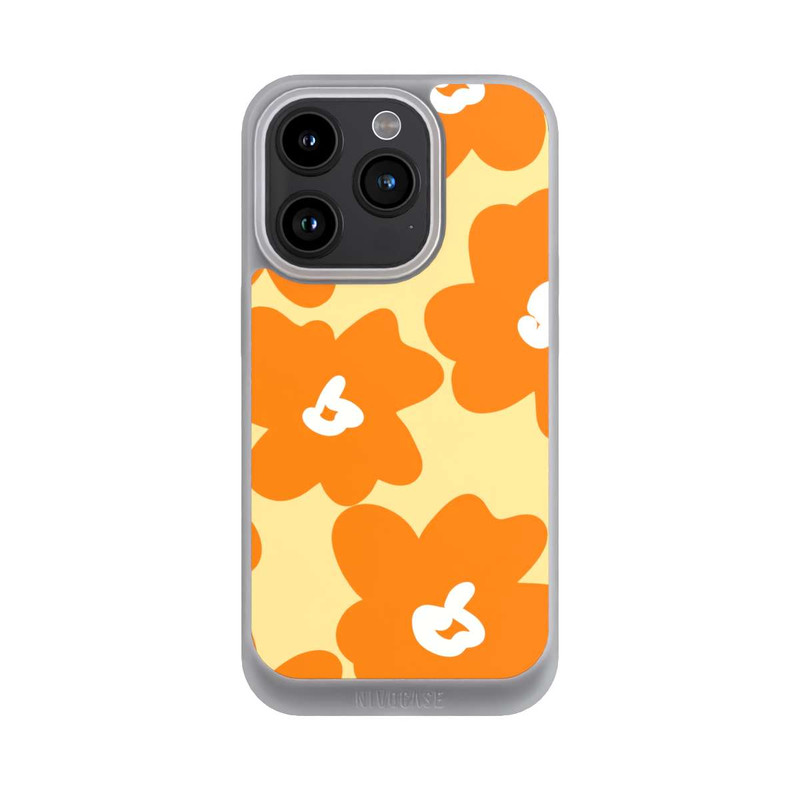 iPhone 15 Pro NIVOpure Retro floral pattern Päivi yellow orange