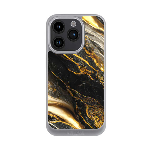 Apple iPhone 15 Pro NIVOpure Schwarze Marmor Goldschichten