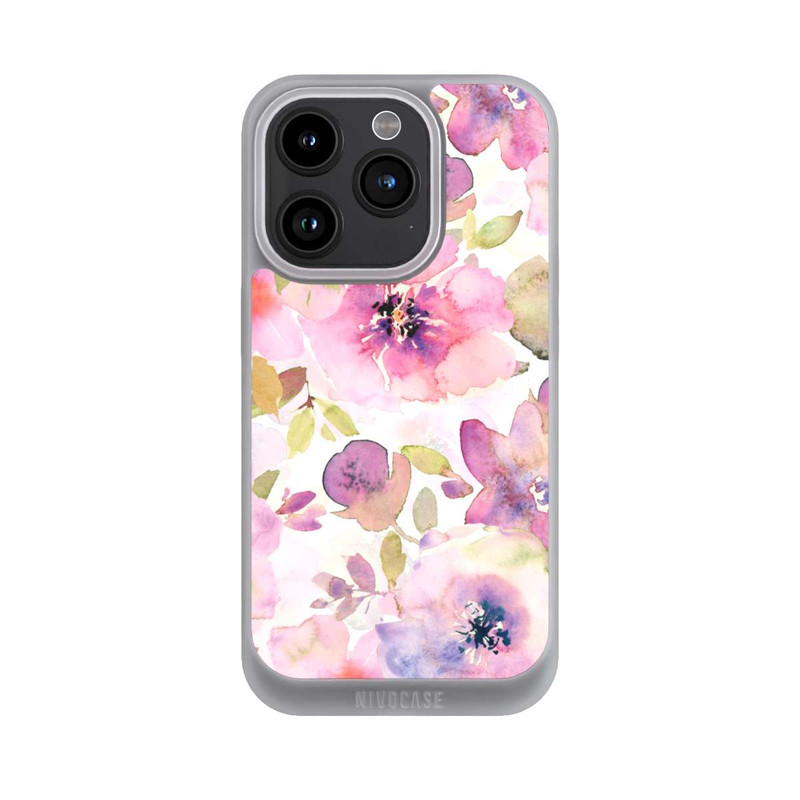 iPhone 15 Pro NIVOpure Pink Flowers Wallpaper