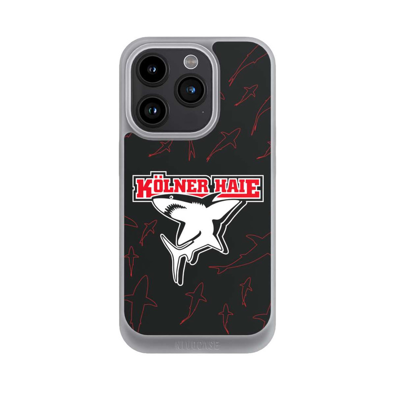 iPhone 15 Pro NIVOpure Haie Muster Rot