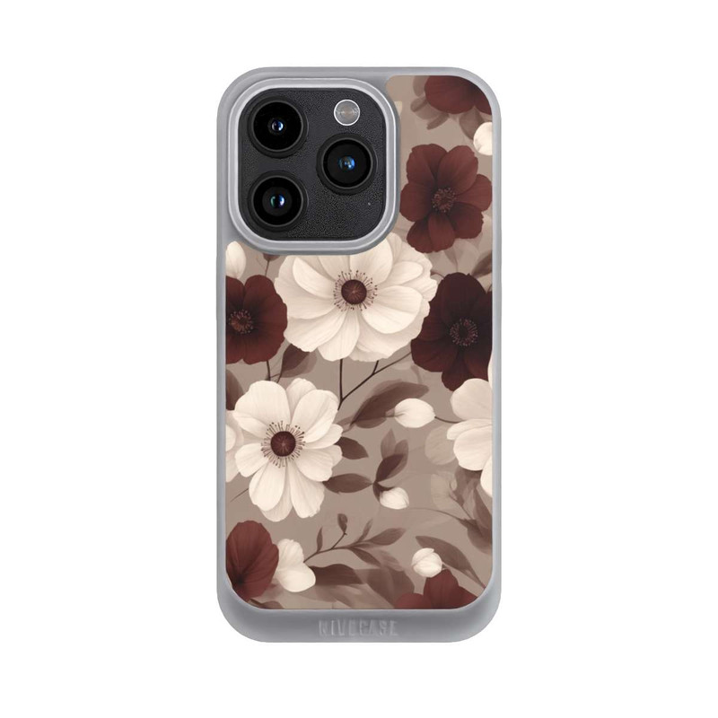 iPhone 15 Pro NIVOpure Bordeaux Und Creme Blumen mit KI