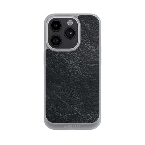Apple iPhone 15 Pro NIVOpure Schwarzer Lederlook Hintergrund