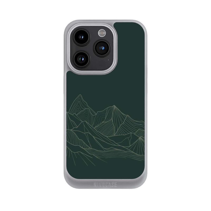 iPhone 15 Pro NIVOpure Berg Line Art Grün