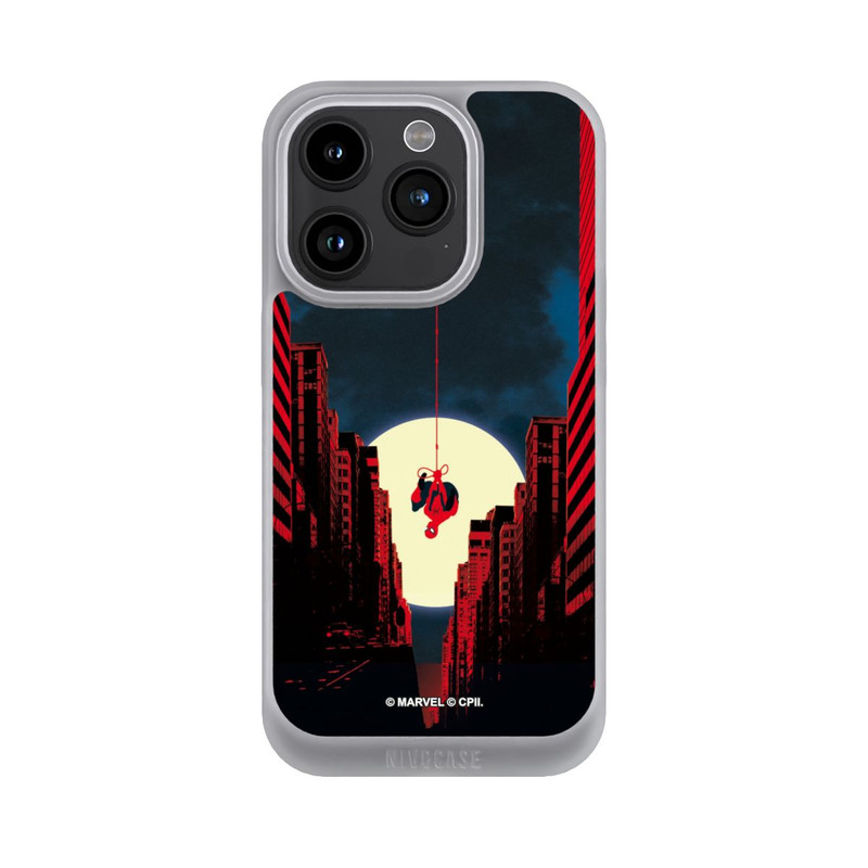 iPhone 15 Pro NIVOpure Spider-Man Marvel between Skyscrapers