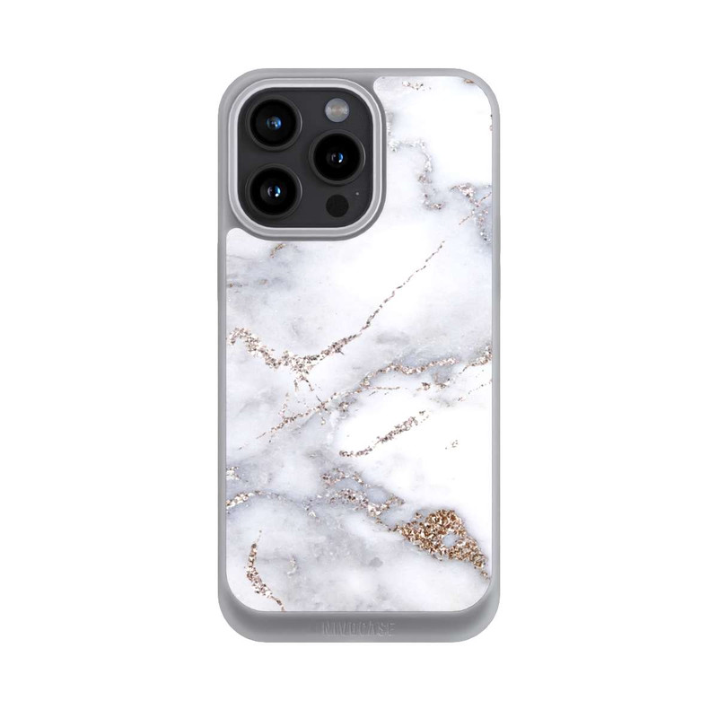 iPhone 15 Pro Max NIVOpure Silberglitzer Marmorlook