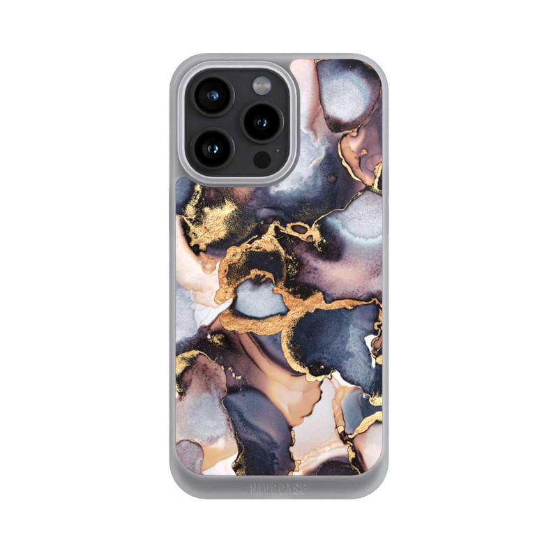 iPhone 15 Pro Max NIVOpure Verträumte Tinte Grau-Golddruck
