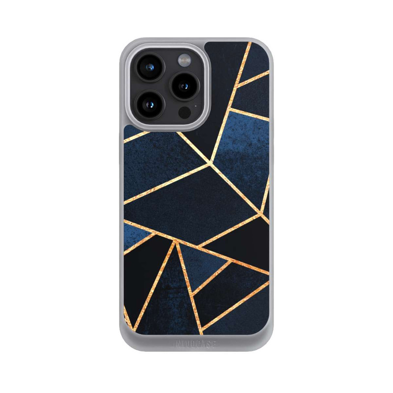 iPhone 15 Pro Max NIVOpure Navy Stein Golddruck