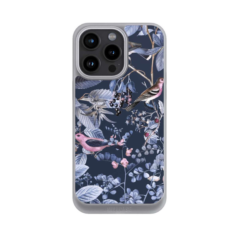 iPhone 15 Pro Max NIVOpure Vögel und Beeren blau