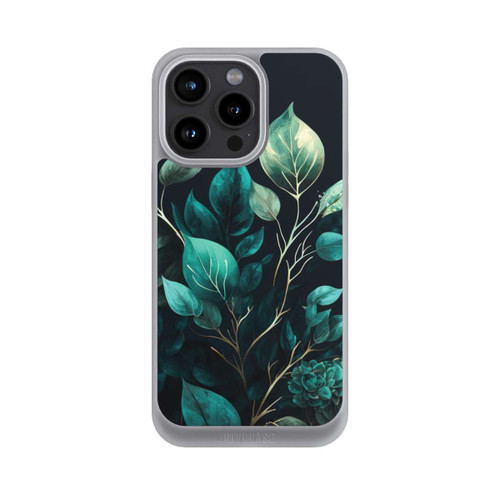 Apple iPhone 15 Pro Max NIVOpure Grüne Eukalyptus Blätter mit dunklem Hintergrund mit KI