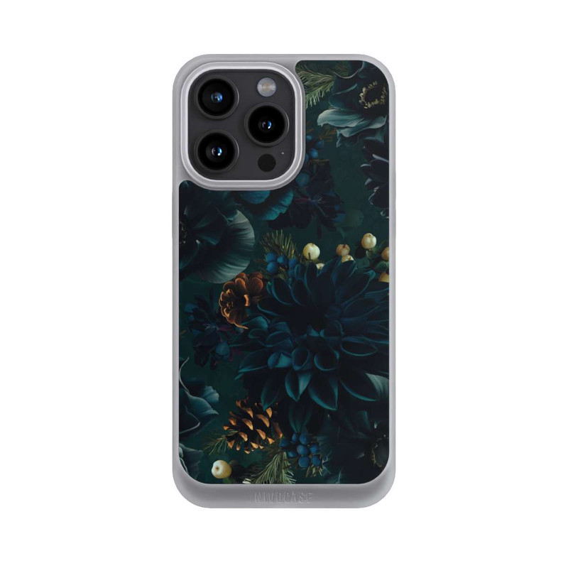 iPhone 15 Pro Max NIVOpure Blumenmuster Grün und Blau
