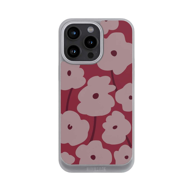 iPhone 15 Pro Max NIVOpure Minimalistische Blumen Bordeaux
