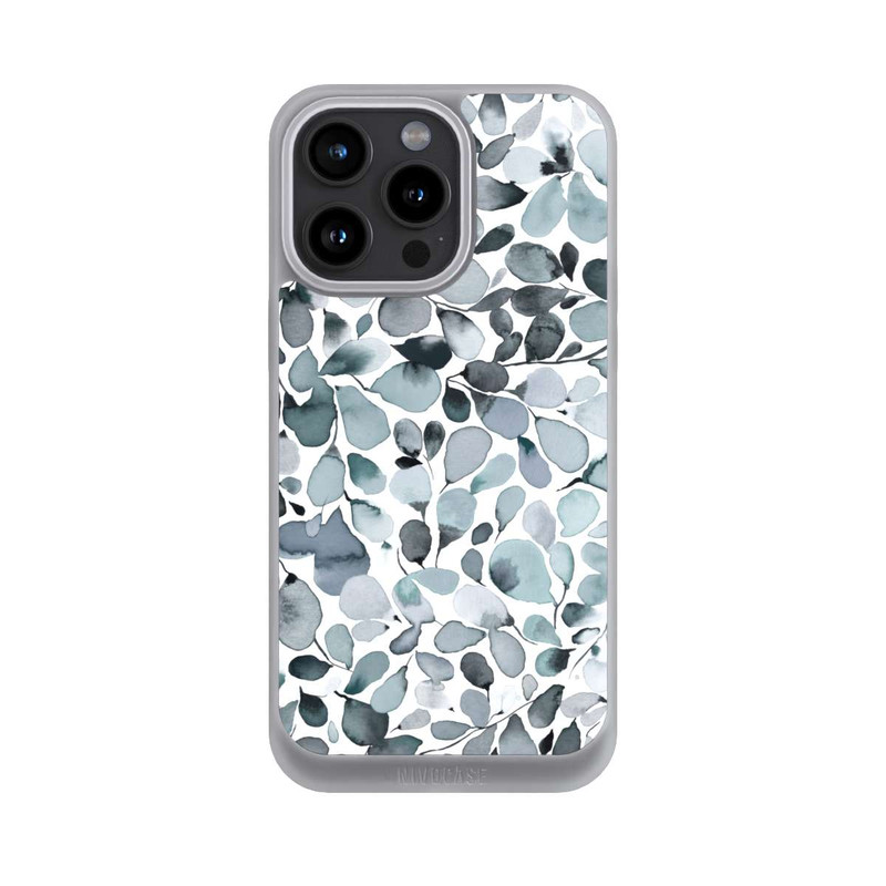 iPhone 15 Pro Max NIVOpure Eucalyptus Watercolor Leaves Grey