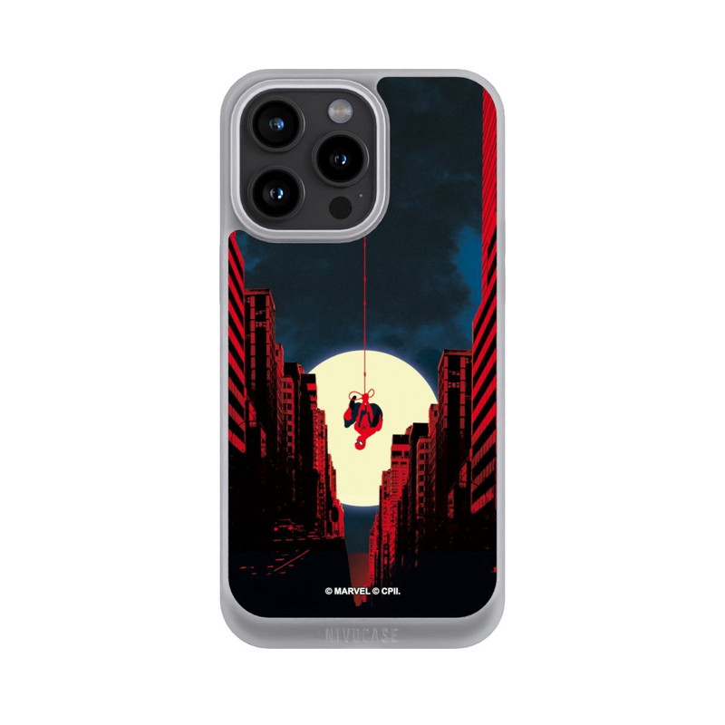 iPhone 15 Pro Max NIVOpure Spider-Man Marvel between Skyscrapers
