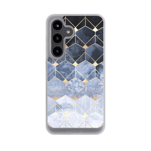 Samsung Galaxy S24 NIVOpure Blaue Sechsecke und Diamanten Golddruck