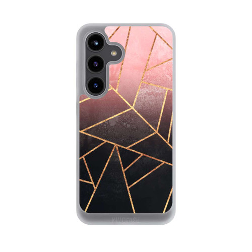 Samsung Galaxy S24 NIVOpure Pinker und Schwarzer Stein Gold Druck