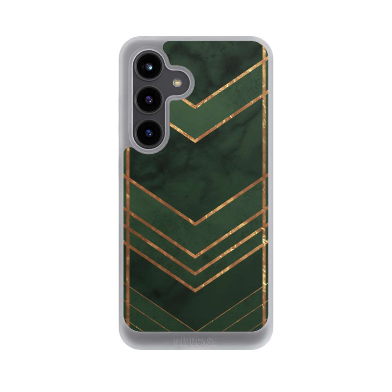 Galaxy S24 NIVOpure Dunkelgrün gemustert Goldene Streifen