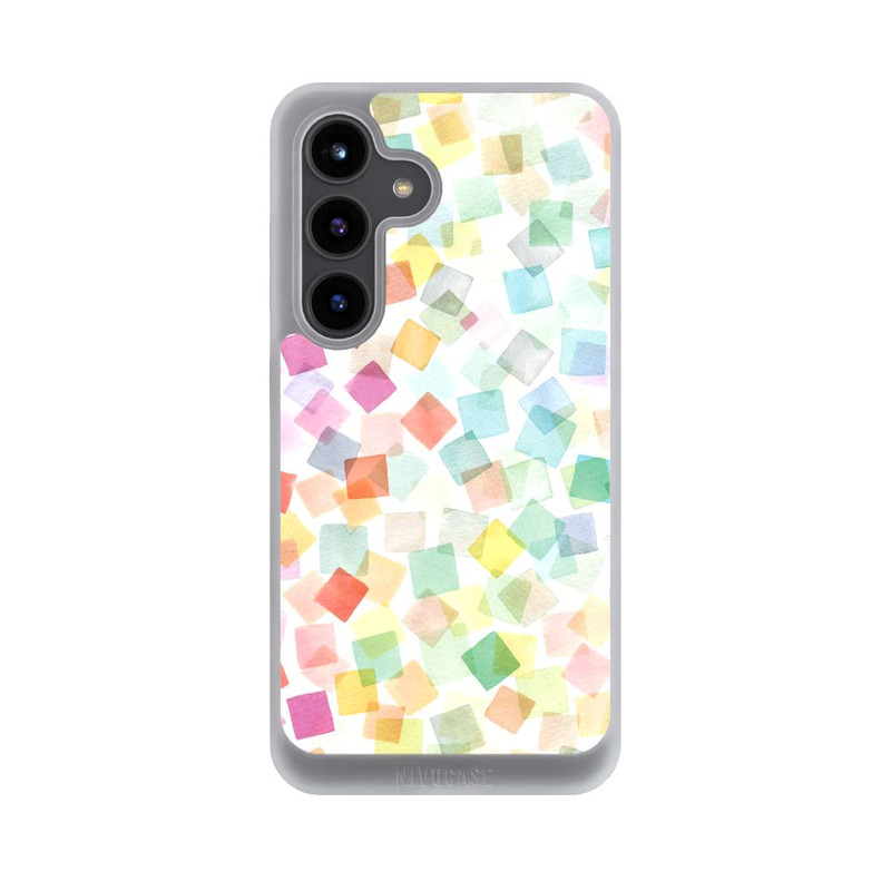 Galaxy S24 NIVOpure Konfetti geometrische Plaids Regenbogen