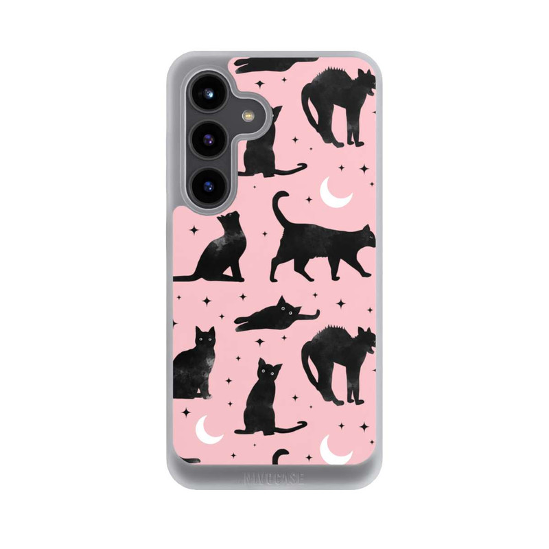 Galaxy S24 NIVOpure Katzen und Mond auf Rosa