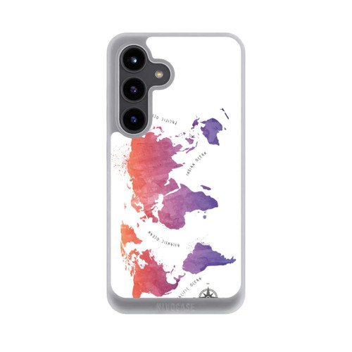 Samsung Galaxy S24 NIVOpure Worldmap (Watercolor) white
