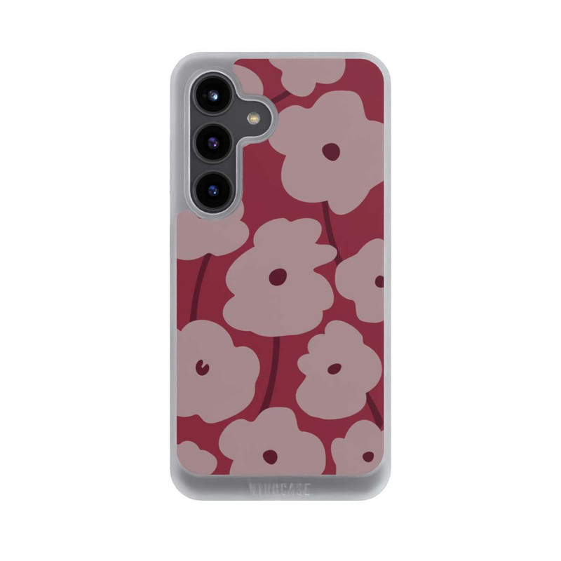 Galaxy S24 NIVOpure Minimalistische Blumen Bordeaux