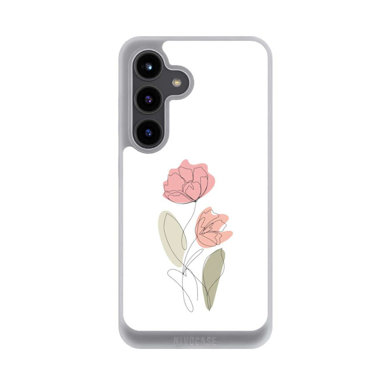 Galaxy S24 NIVOpure Flower Line Art Red