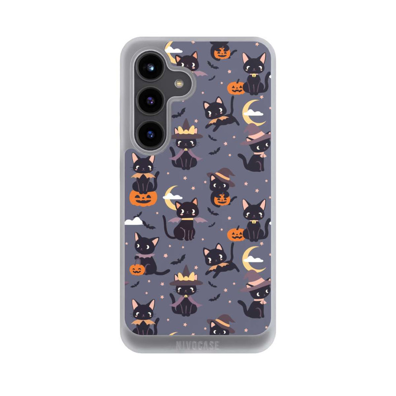 Galaxy S24 NIVOpure Cute Halloween Witch Cats and Pumpkins