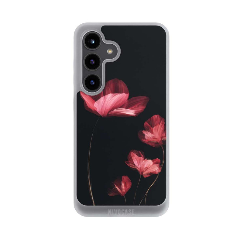 Galaxy S24 NIVOpure Burgunder Blüten schwarz