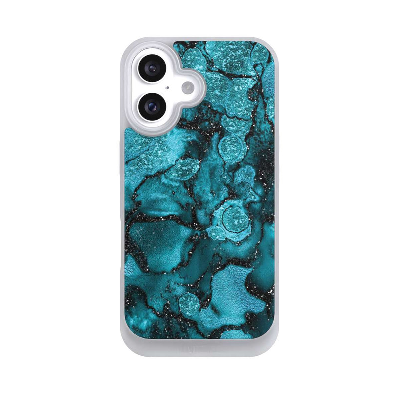 iPhone 16 NIVOpure  Blauer Glitzerlook