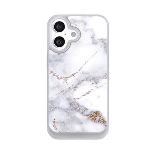 Apple iPhone 16 NIVOpure Silver Glitter Marble Look