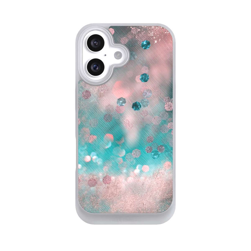 iPhone 16 NIVOpure Türkis-glamouröser Glitzerlook