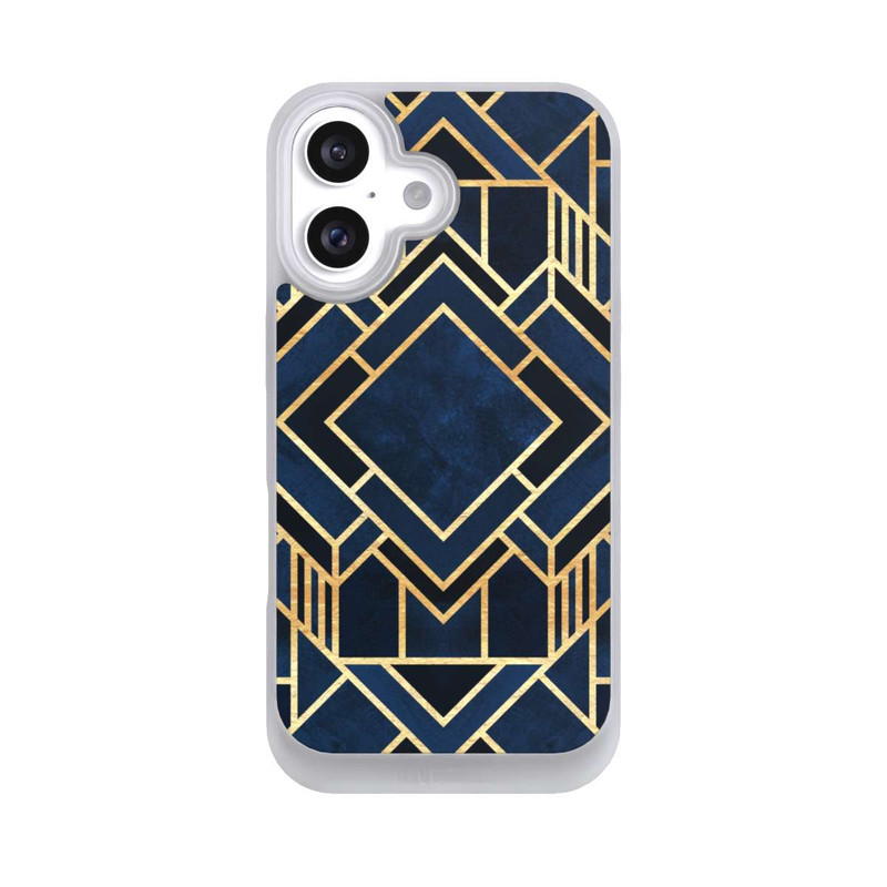 iPhone 16 NIVOpure Kunst Deko Blau Golddruck