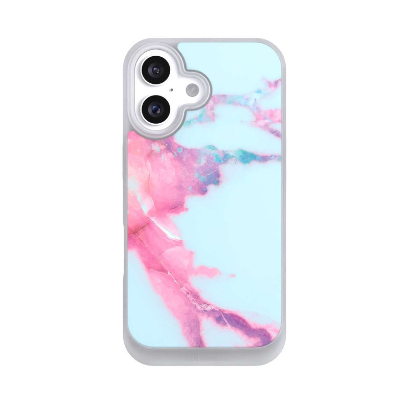 iPhone 16 NIVOpure Hellblauer schillernder Adermarmor
