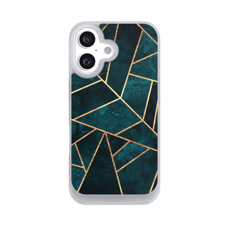 iPhone 16 NIVOpure Tief Blaugrün Stein Gold Druck