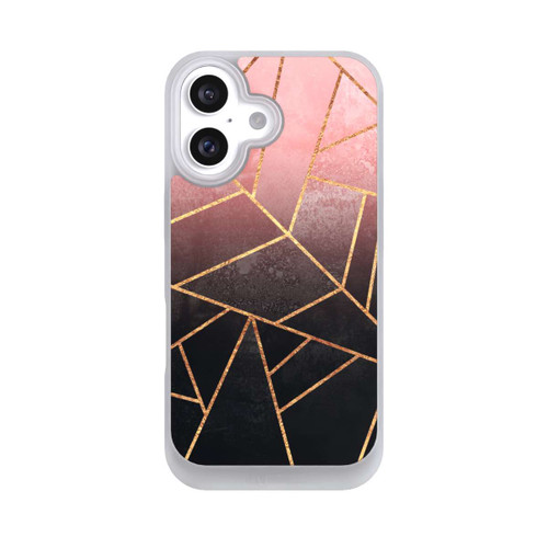 Apple iPhone 16 NIVOpure Pinker und Schwarzer Stein Gold Druck