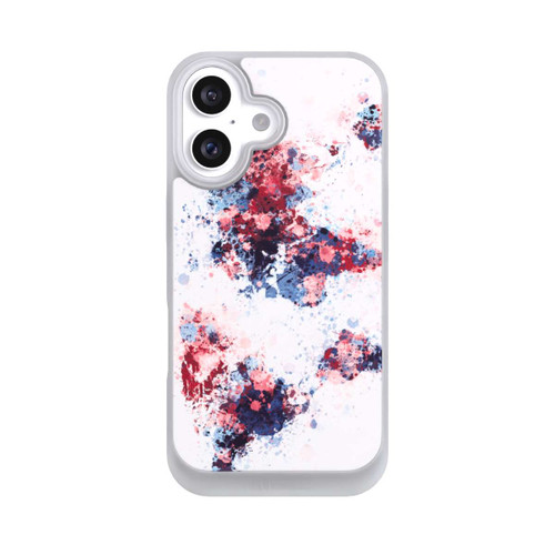 Apple iPhone 16 NIVOpure Carte du monde : éclaboussures de peinture bleu rouge