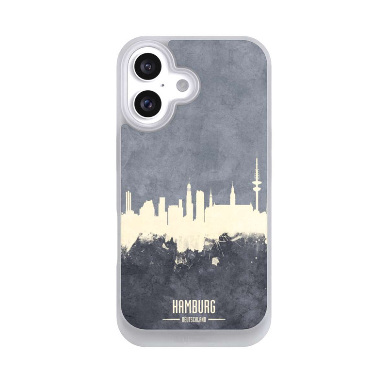 iPhone 16 NIVOpure Hamburg Skyline Grau