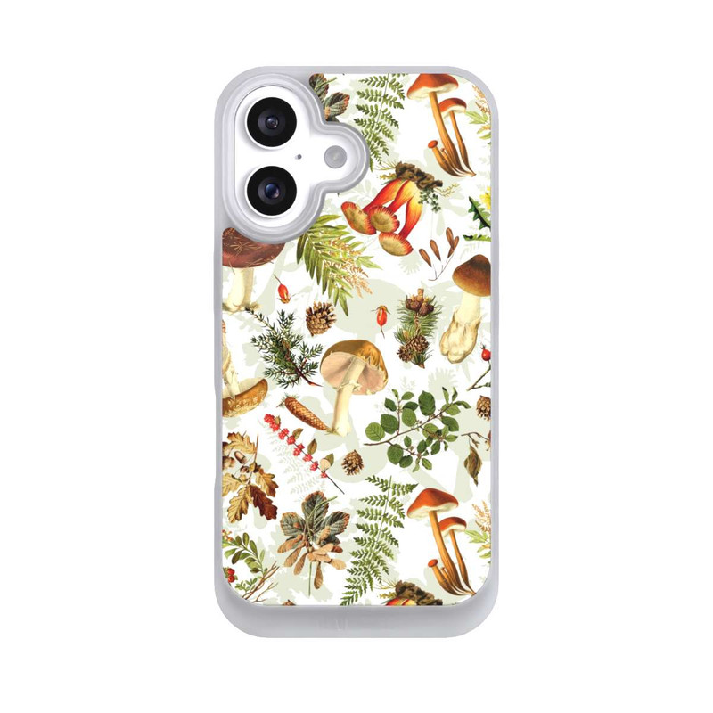 iPhone 16 NIVOpure Pilzmuster Weiß