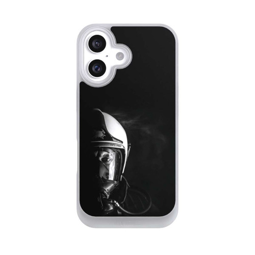 Apple iPhone 16 NIVOpure Feuerwehrmann Nahaufnahme Schwarz