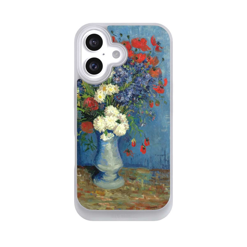 iPhone 16 NIVOpure Stillleben Vase mit Kornblumen und Mohnblumen von Vincent Van Gogh