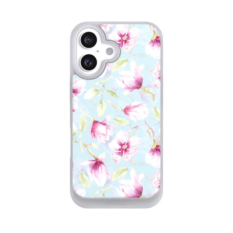 iPhone 16 NIVOpure Magnolien auf Blau
