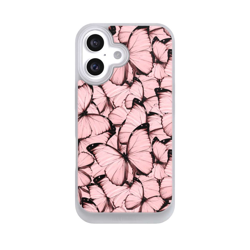 iPhone 16 NIVOpure Rosa Schmetterling-Muster