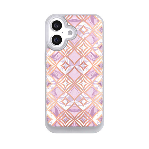 Apple iPhone 16 NIVOpure Rosa-goldene rhombische Marmorfliesen