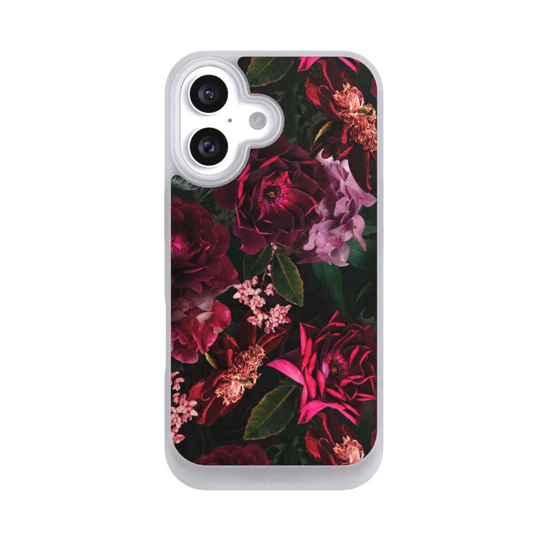 iPhone 16 NIVOpure Dunkelrote und rosa Blüten