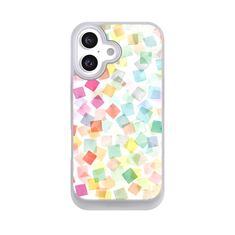 iPhone 16 NIVOpure Konfetti geometrische Plaids Regenbogen