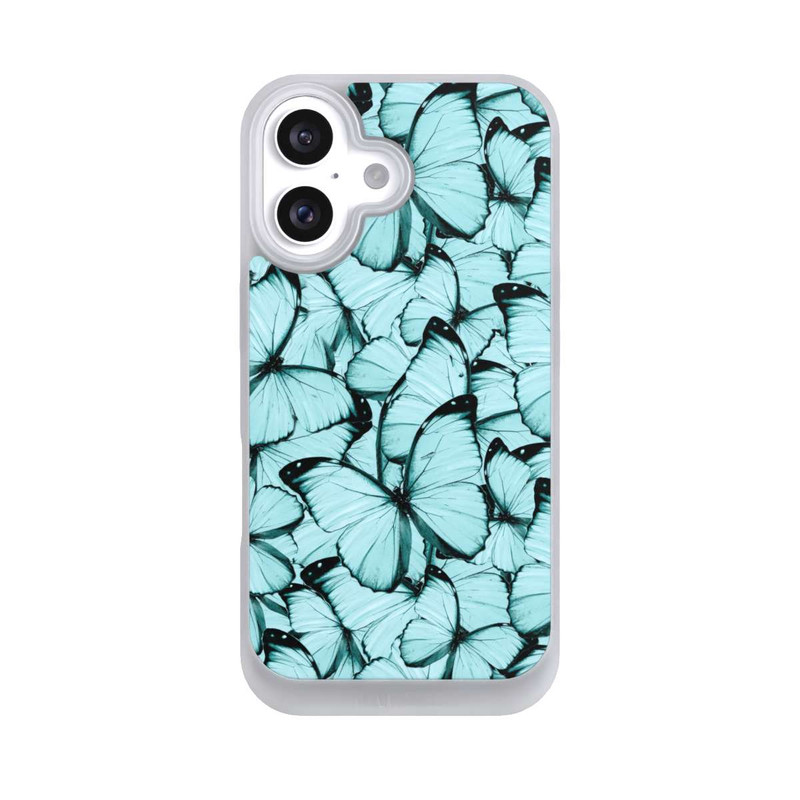 iPhone 16 NIVOpure Teal Schmetterlinge